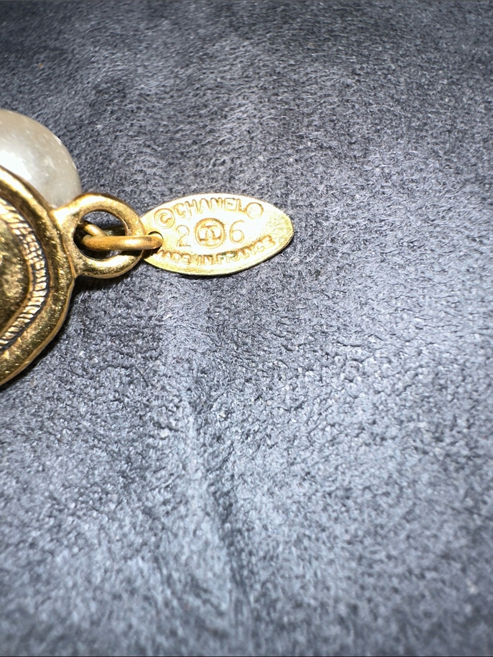 CHANEL Gold and Pearl-Style Long Medallion Necklace - Picture 6 of 9